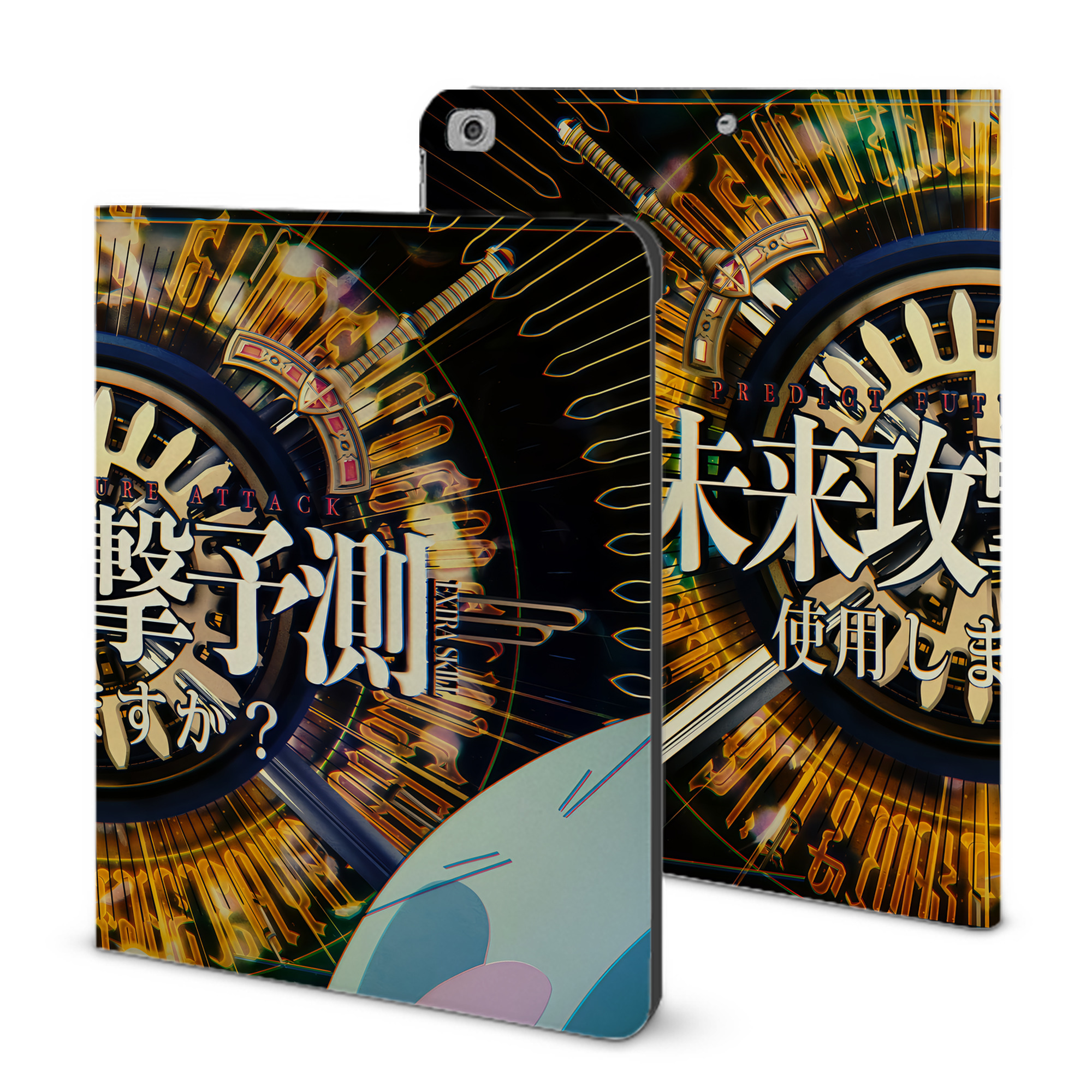 （画像用） 転スラ Regarding Reincarnated to Slime IPad ケース ブック型 PUレザー TPU 耐衝撃 軽量 薄型 ペン収納なし 全面保護 IPad 各モデル対応